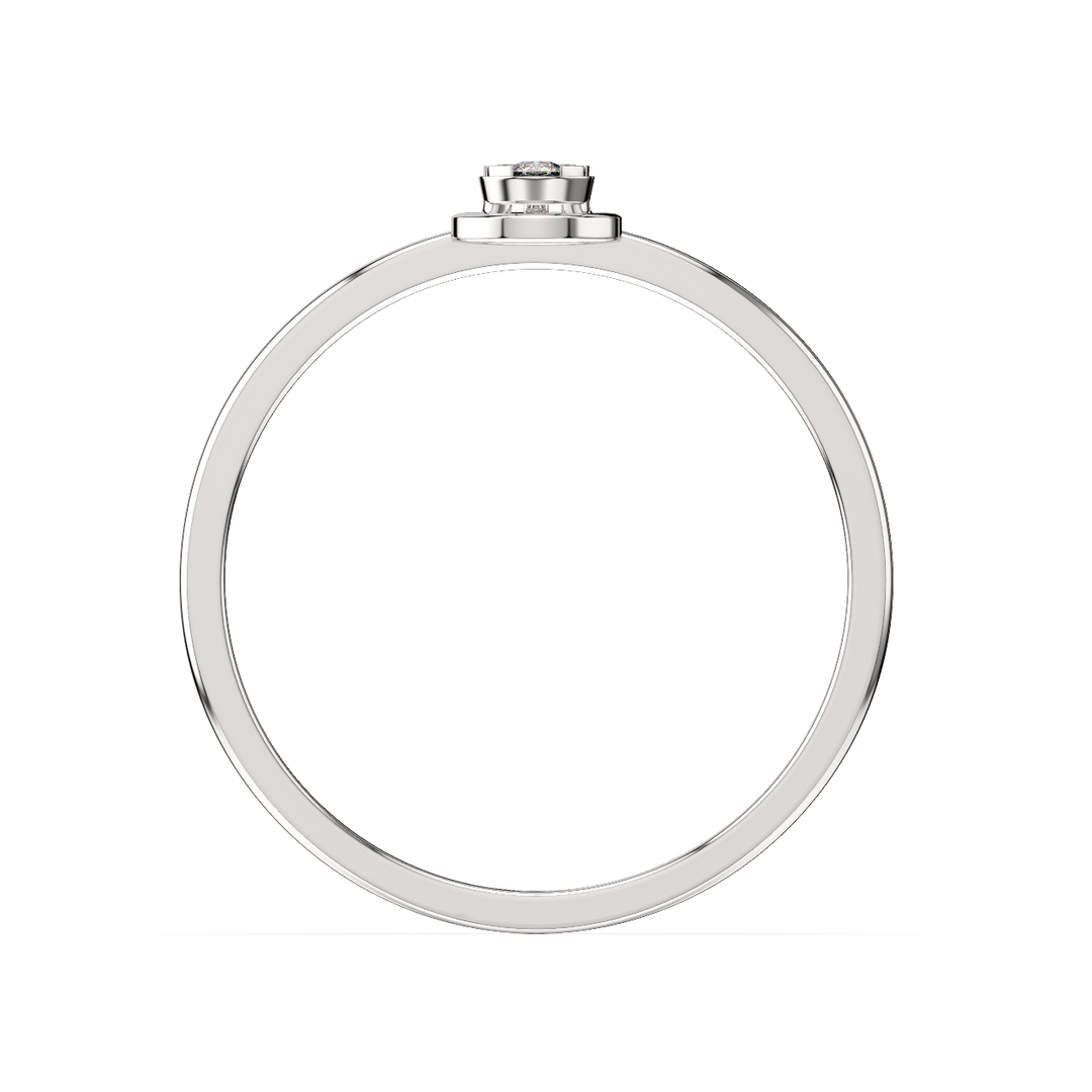 Pear Shaped with Round Clustered Lab Grown Diamond Ring by Stefee Jewels