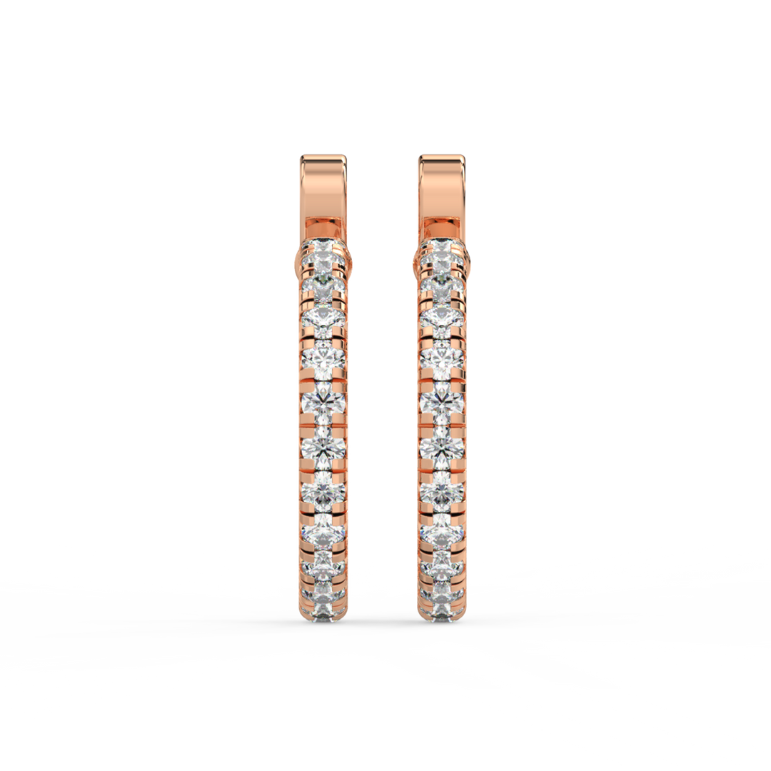 0.42 ct Lab Grown Diamond Arc Hoops Earrings by Stefee