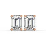 Load image into Gallery viewer, Solitaire Emerald Lab Grown Diamond Studs Earrings by Stefee