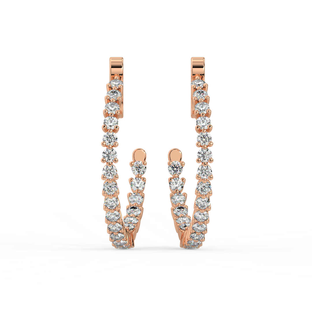 Inside-out Hoop Lab Grown Diamond Earrings by Stefee