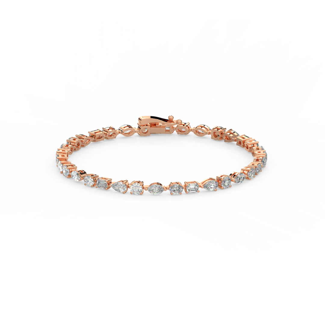 Small Multi-Shape Lab Grown Diamond Bracelet by Stefee