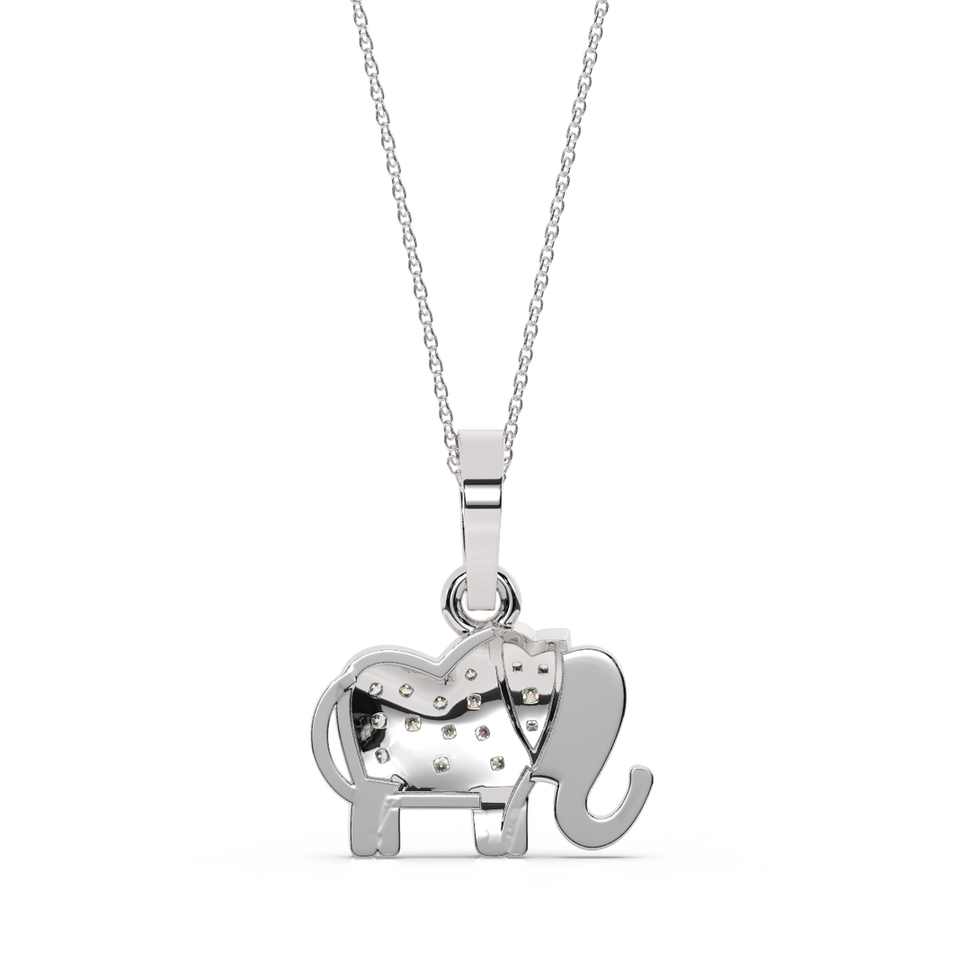 Elephant Lab Grown Diamond Pendant by Stefee