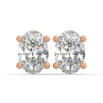Load image into Gallery viewer, Solitaire Oval Lab Grown Diamond Studs Earrings by Stefee