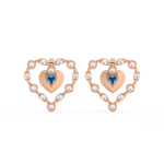 Load image into Gallery viewer, Connected Hearts  Lab Grown Diamond Studs By Stefee Jewels