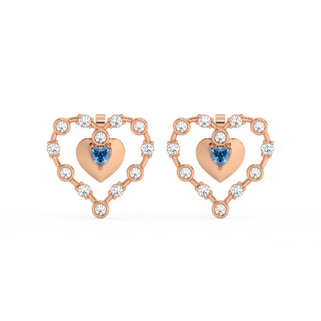 Connected Hearts  Lab Grown Diamond Studs By Stefee Jewels