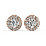 Load image into Gallery viewer, Lab Grown Diamond Round Halo Studs Earrings by Stefee