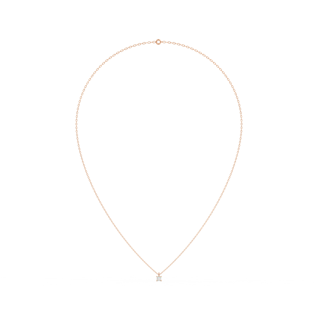 Solitaire Princess Lab Grown Diamond Pendant by Stefee