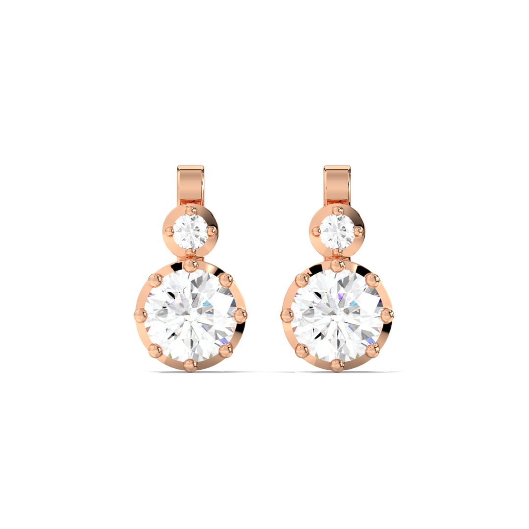 Twin Round Lab Grown Diamond  Studs By Stefee Jewels