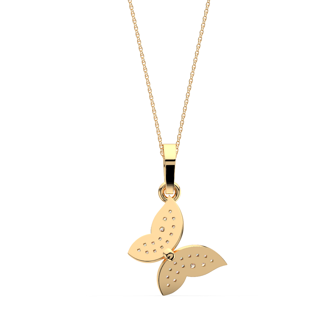 Princess Butterfly Lab Grown Diamond Pendant by Stefee