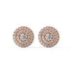 Load image into Gallery viewer, Double Round Halo Lab Grown Diamond Studs Earrings by Stefee