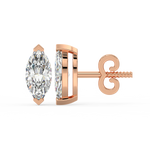 Load image into Gallery viewer, Solitaire Marquise Lab Grown Diamond Studs Earrings by Stefee