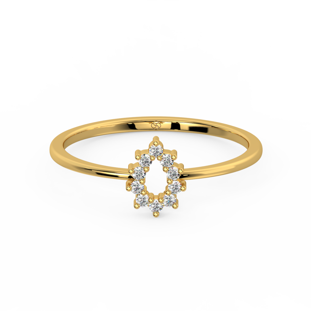 Open Dewdrop Round Lab Grown Diamond  Ring by Stefee Jewels