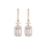 Load image into Gallery viewer, Emrald-Cut Drop  Lab Grown Diamond Earrings By Stefee Jewels