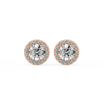 Load image into Gallery viewer, Lab Grown Diamond Round Halo Studs Earrings by Stefee