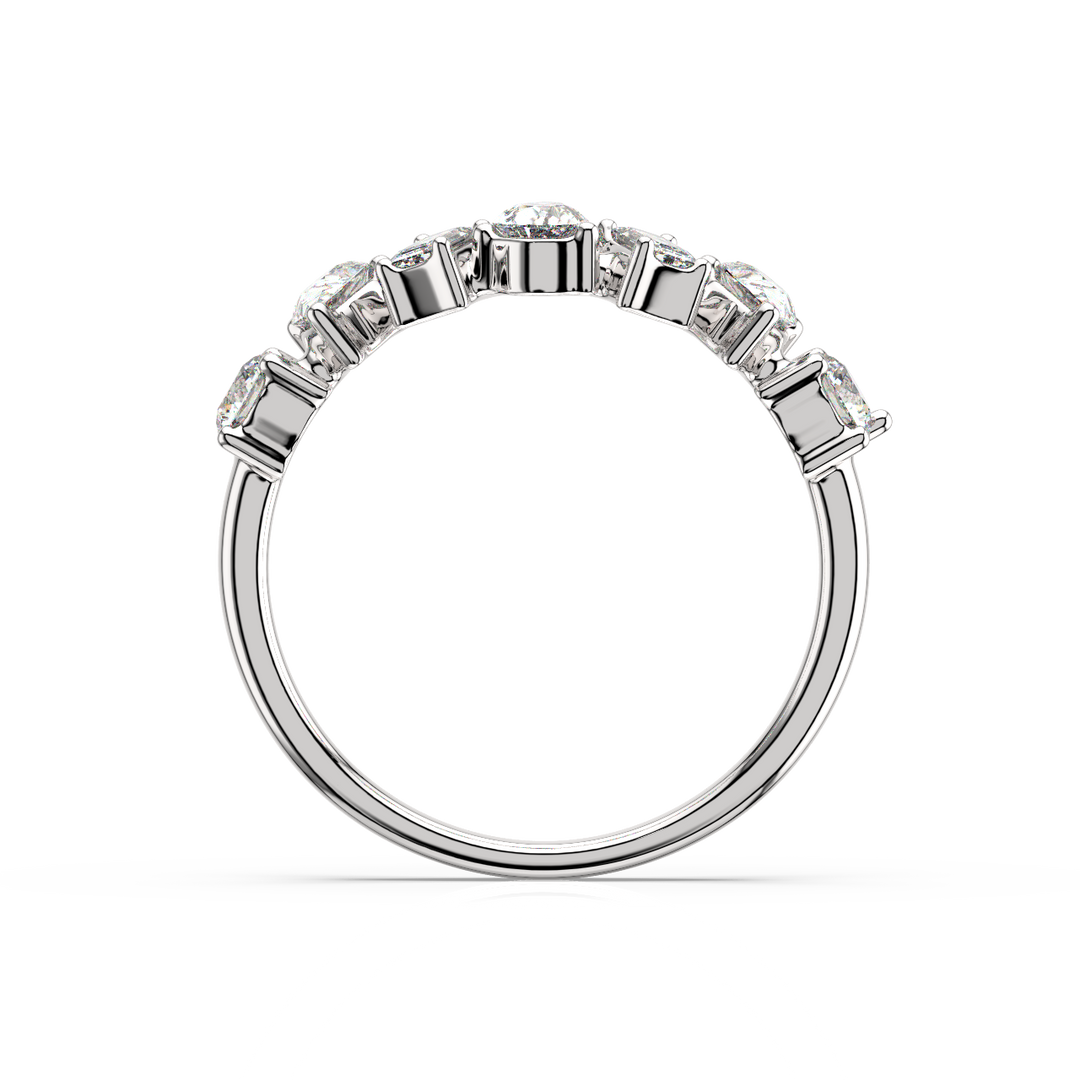 Multi-Shape Half Band Lab Grown - Engagement Diamond Ring by Stefee Jewels