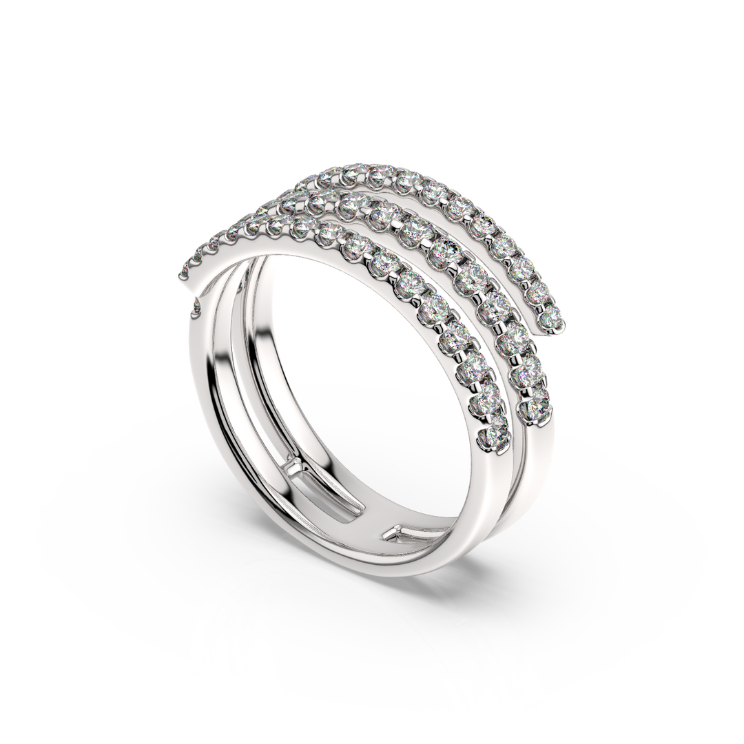 Lab Grown Diamond Coil Ring by Stefee Jewels