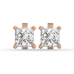 Load image into Gallery viewer, Solitaire Princess Lab Grown Diamond Studs Earrings by Stefee