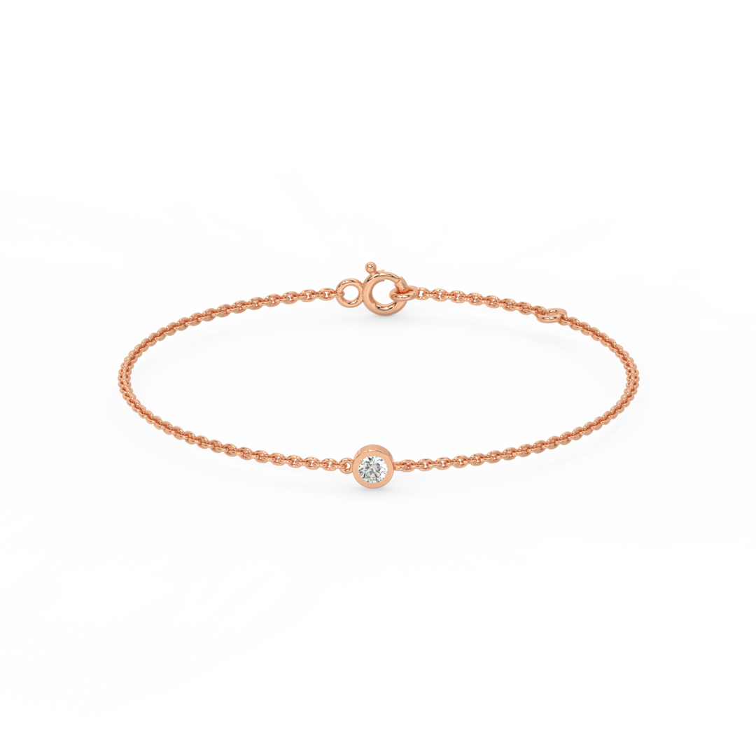 Bezel Set Lab Grown Diamond Bracelet by Stefee