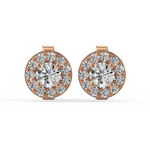Load image into Gallery viewer, Lab Grown Diamond Round Halo Studs Earrings by Stefee