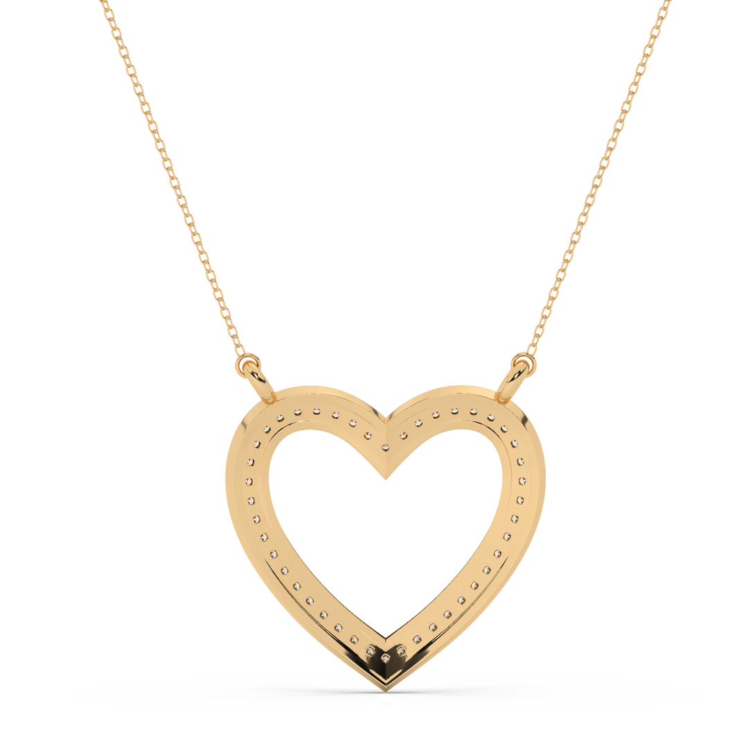 Open Heart Lab Grown Diamond Pendant by Stefee
