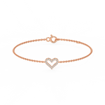 Load image into Gallery viewer, Open Heart Chain Lab Grown Diamond Bracelet by Stefee