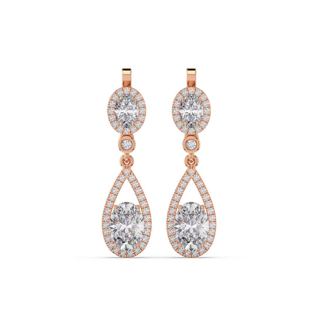 Brilliant Cut Lab Grown Diamond Halo Earrings By Stefee Jewels