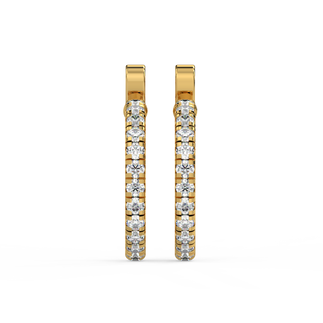 0.42 ct Lab Grown Diamond Arc Hoops Earrings by Stefee