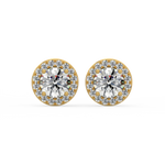 Load image into Gallery viewer, Lab Grown Diamond Round Halo Studs Earrings by Stefee