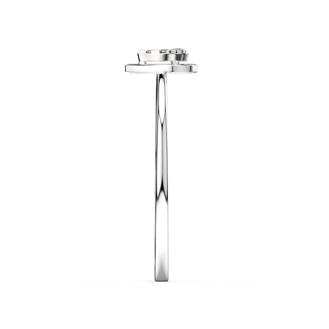 Pear Shaped with Round Clustered Lab Grown Diamond Ring by Stefee Jewels