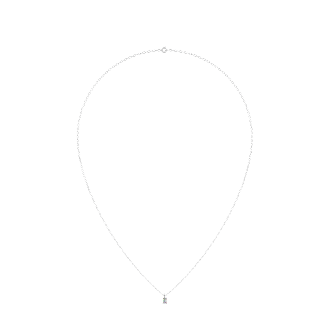 Solitaire Emerald Lab Grown Diamond Pendant by Stefee