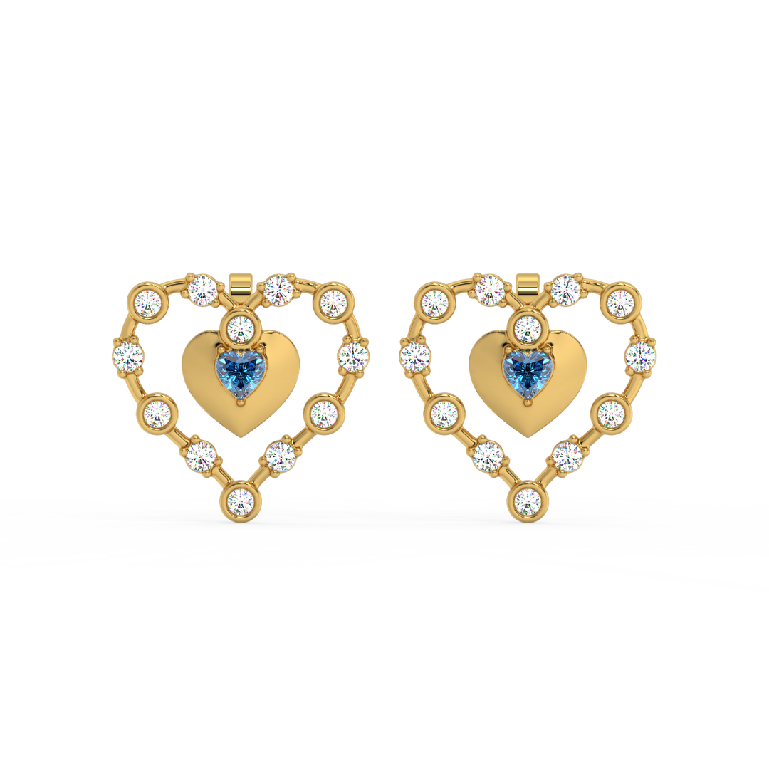 Connected Hearts  Lab Grown Diamond Studs By Stefee Jewels