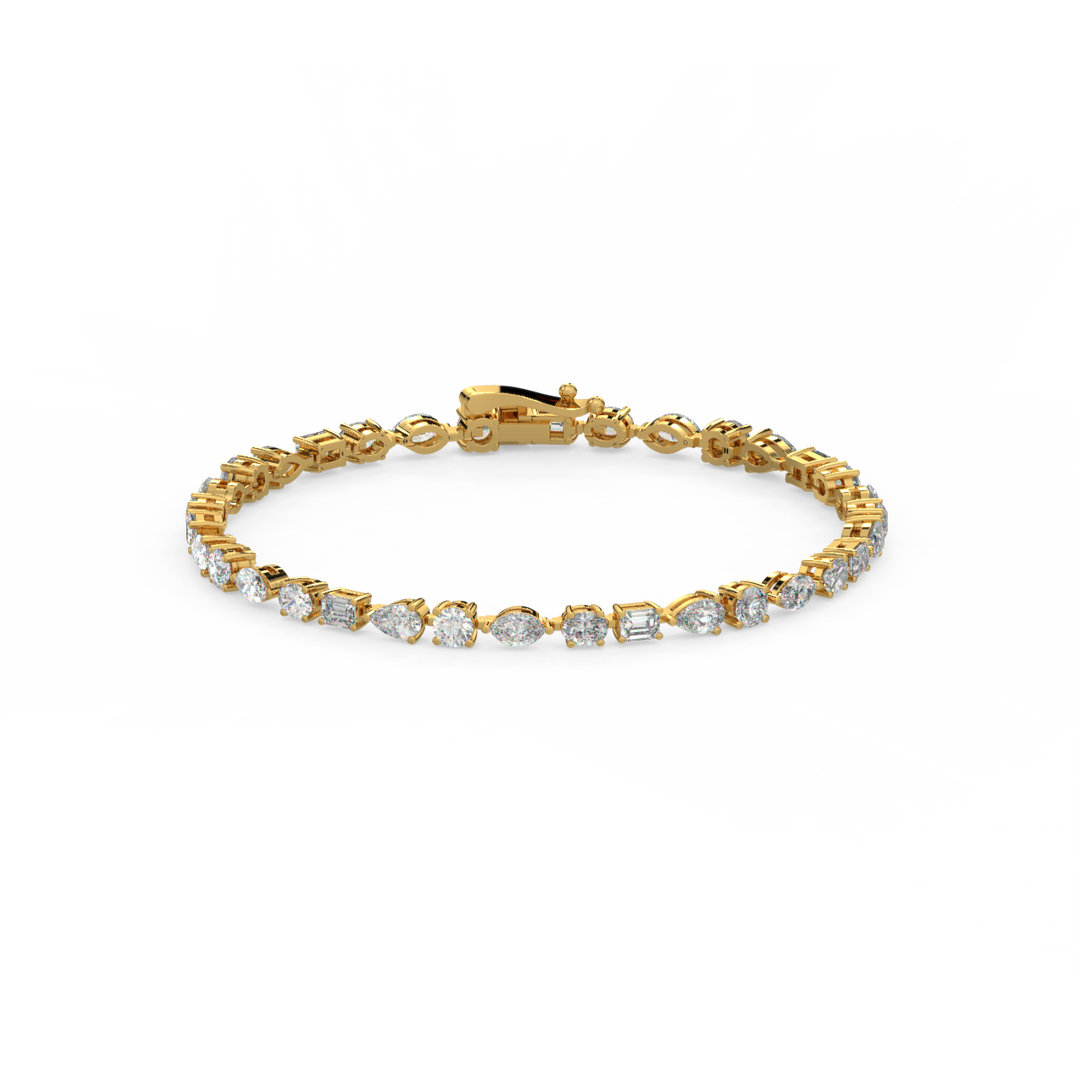 Small Multi-Shape Lab Grown Diamond Bracelet by Stefee