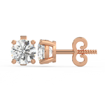 Load image into Gallery viewer, Solitaire Round Lab Grown Diamond Studs Earrings by Stefee