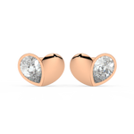 Load image into Gallery viewer, Little Lab Grown Diamond Heart Studs By Stefee Jewels