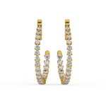 Load image into Gallery viewer, Inside-out Hoop Lab Grown Diamond Earrings by Stefee
