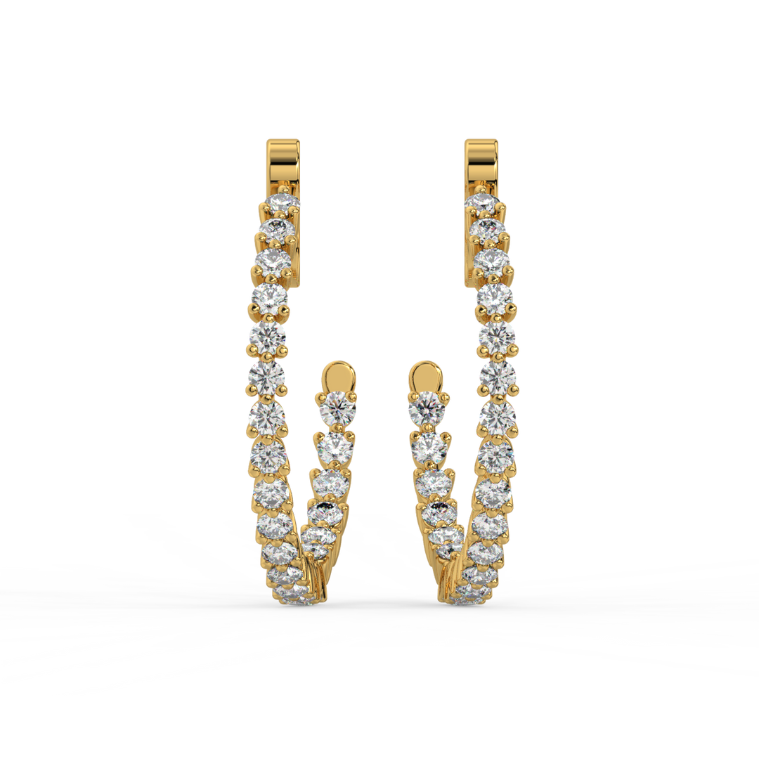 Inside-out Hoop Lab Grown Diamond Earrings by Stefee