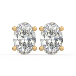 Load image into Gallery viewer, Solitaire Oval Lab Grown Diamond Studs Earrings by Stefee