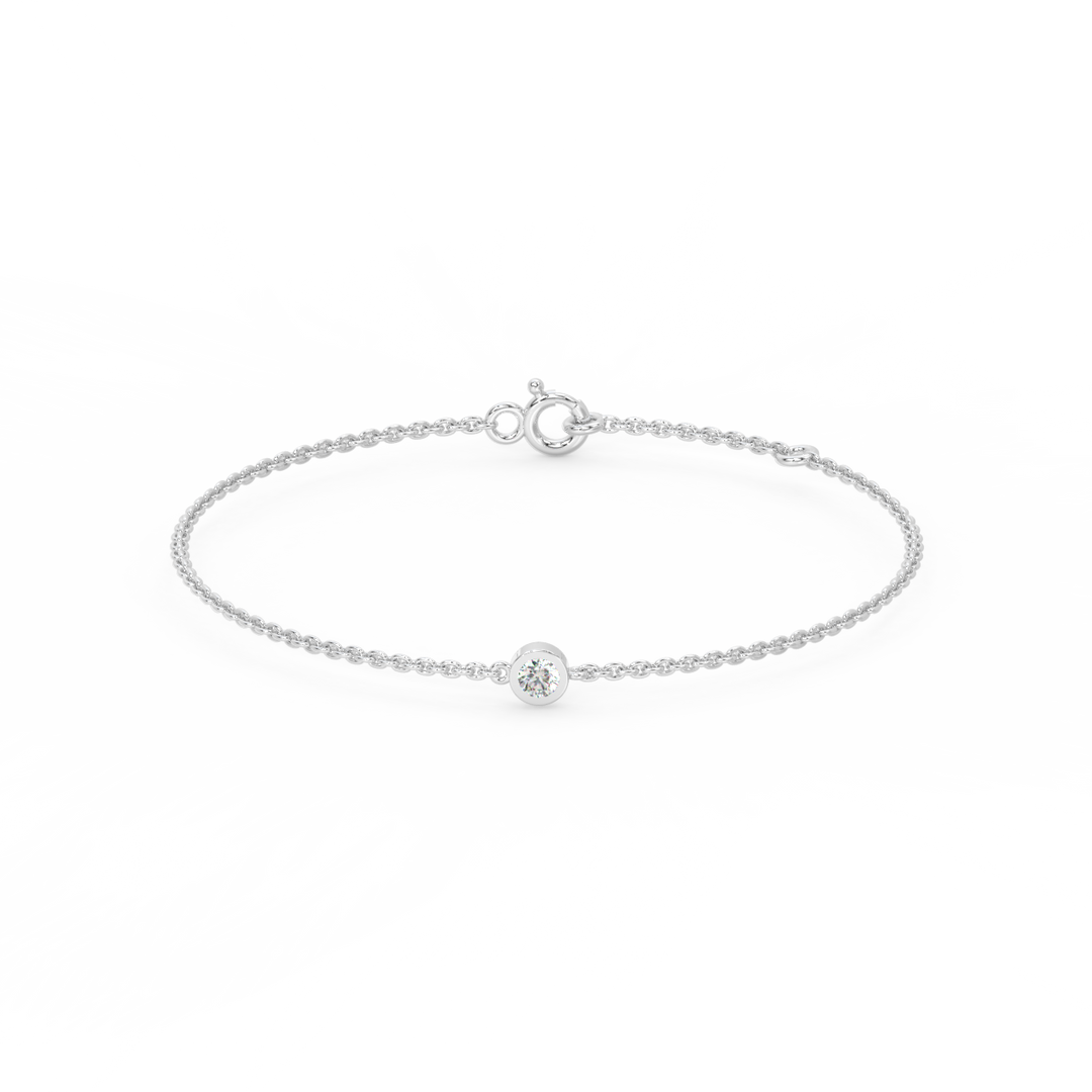 Bezel Set Lab Grown Diamond Bracelet by Stefee