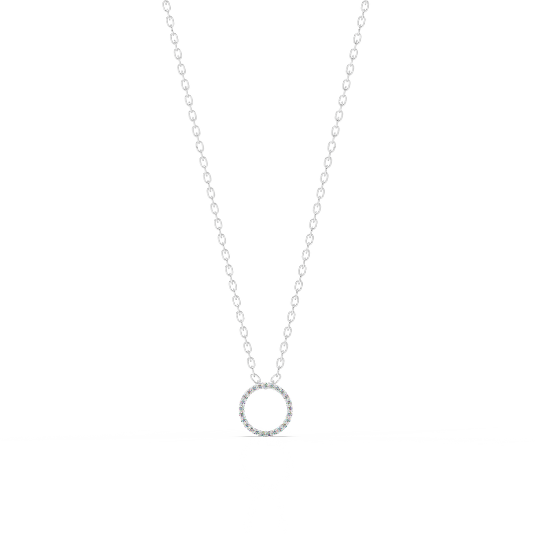Mini Circle Lab Grown Diamonds Pendant by Stefee