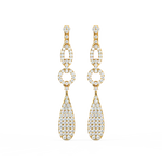 Load image into Gallery viewer, Sleek Blooming Leaf Lab Grown Diamond Drop Earrings By Stefee Jewels