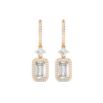 Load image into Gallery viewer, Emrald-Cut Drop  Lab Grown Diamond Earrings By Stefee Jewels