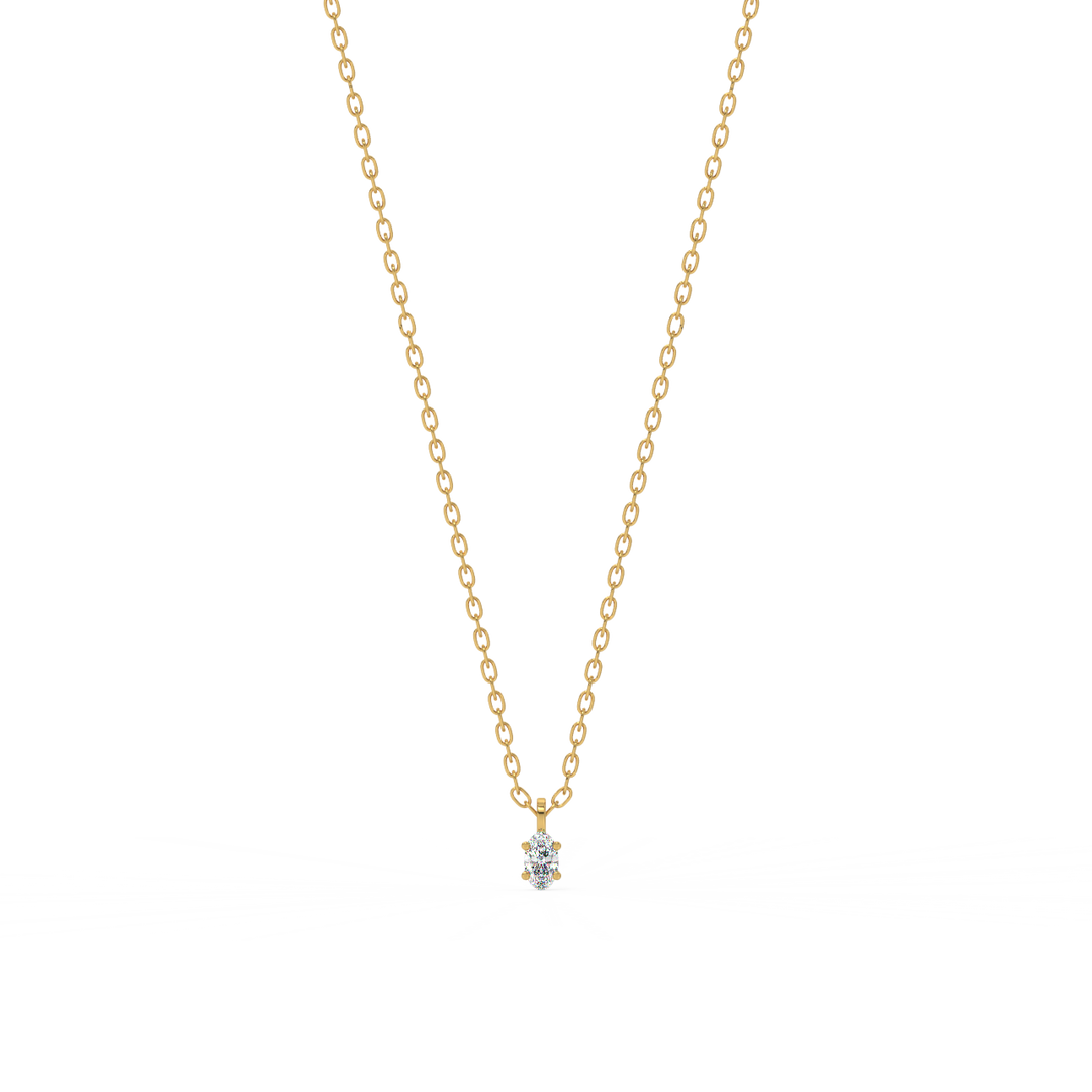 Solitaire Oval Lab Grown Diamond Pendant by Stefee