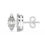 Load image into Gallery viewer, Solitaire Marquise Lab Grown Diamond Studs Earrings by Stefee