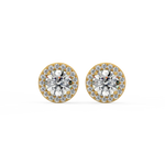 Load image into Gallery viewer, Lab Grown Diamond Round Halo Studs Earrings by Stefee