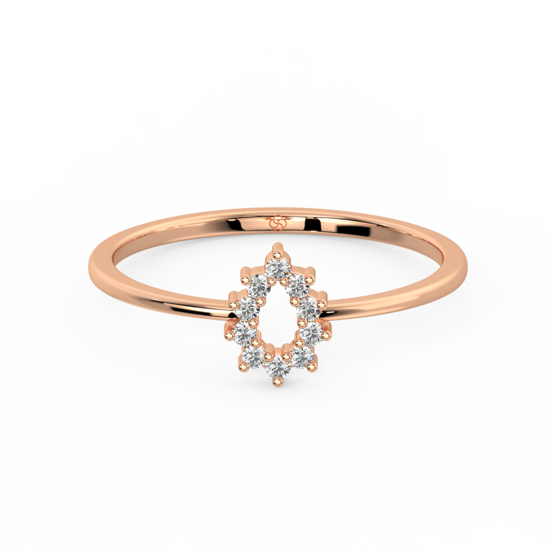 Open Dewdrop Round Lab Grown Diamond  Ring by Stefee Jewels