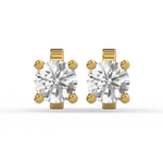 Load image into Gallery viewer, Solitaire Round Lab Grown Diamond Studs Earrings by Stefee