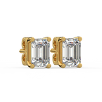 Load image into Gallery viewer, Solitaire Emerald Lab Grown Diamond Studs Earrings by Stefee