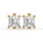 Load image into Gallery viewer, Solitaire Princess Lab Grown Diamond Studs Earrings by Stefee