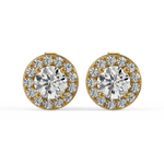 Load image into Gallery viewer, Lab Grown Diamond Round Halo Studs Earrings by Stefee