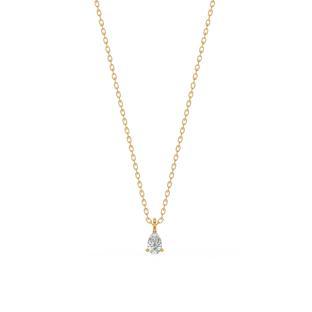 Solitaire Pear Lab Grown Diamond Pendant by Stefee